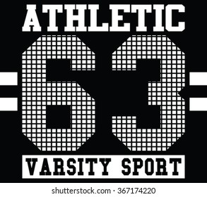 Athletic Varsity Sport vector print and varsity. For t-shirt or other uses in vector.T shirt graphic