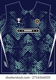 Modelo de colete atlético com textura e emblemas chevron abstratos