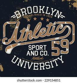 athletic vintage graphic for t-shirt