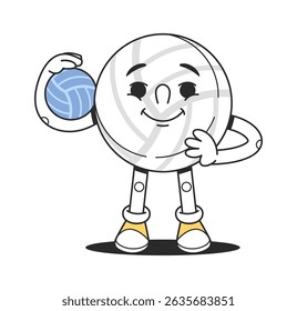 Personagem de vôlei atlético orgulhosamente posando