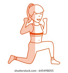 Athletic woman exercising character