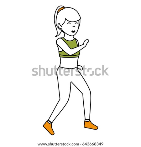 Athletic woman exercising character