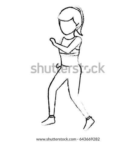 Athletic woman exercising character