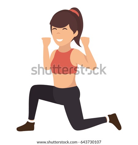 Athletic woman exercising character