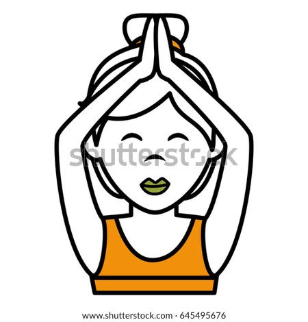 Athletic woman exercising character