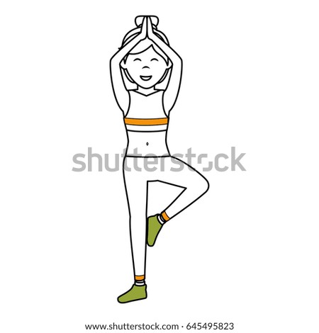 Athletic woman exercising character