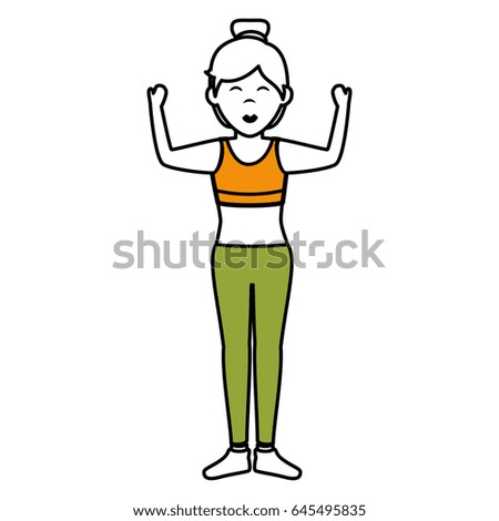 Athletic woman exercising character