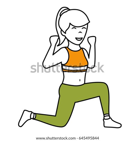 Athletic woman exercising character