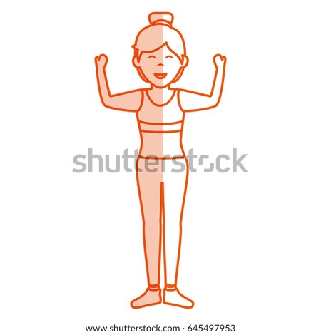Athletic woman exercising character