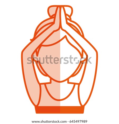 Athletic woman exercising character