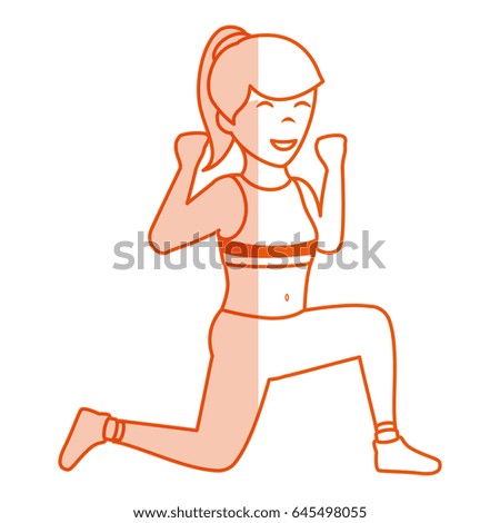 Athletic woman exercising character