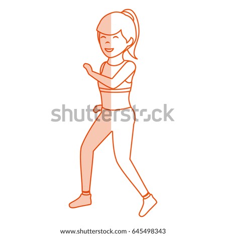 Athletic woman exercising character