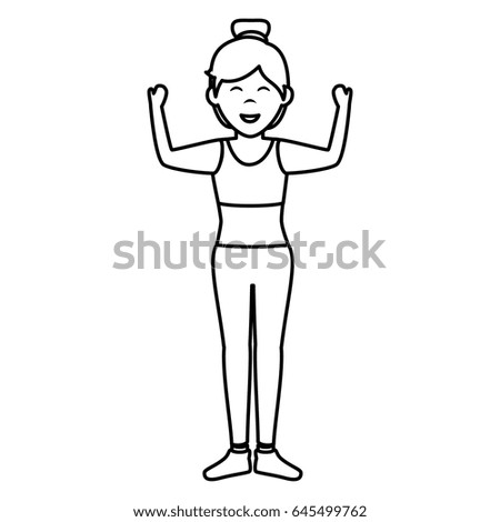 Athletic woman exercising character