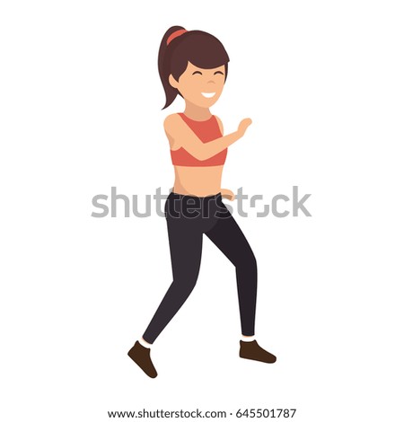 Athletic woman exercising character