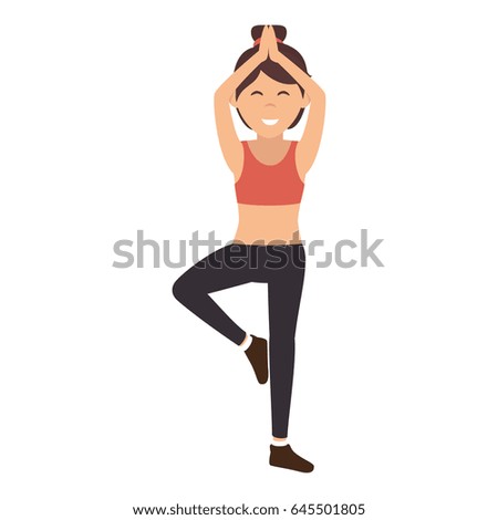 Athletic woman exercising character