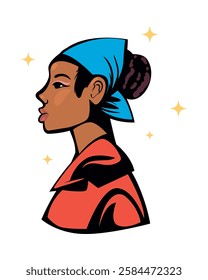 Athletic woman with headband and determined illustration