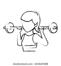 Athletic woman lifting weights