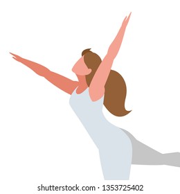 athletic woman practicing exercises