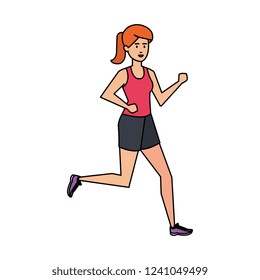 athletic woman running character