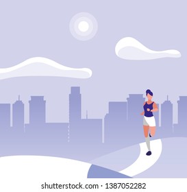 athletic woman running in the park