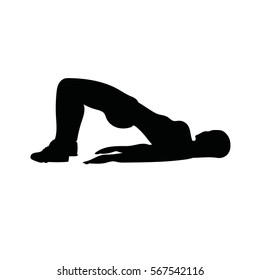 Athletic woman silhouette isolated on white background. Vector illustration.