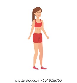 athletic woman sporting character