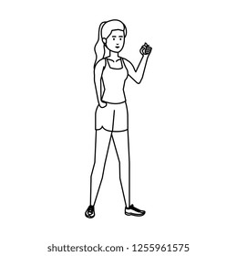 athletic woman sporting character