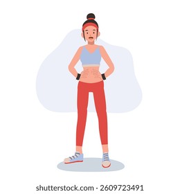 Athletic woman in sportswear posing confidently for fitness motivation and gym training