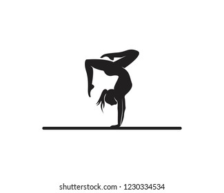 Athletic yoga vector silhouette