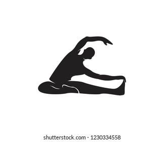 Athletic yoga  vector silhouette