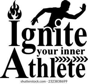 Athletic-Inspired Lettering on Tees: Ignite Your Inner Athlete with Typography Artwork, Sporty and energetic typography designs, Encouraging slogans on tees