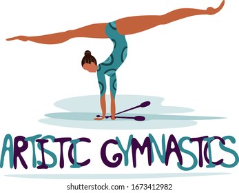 Athletics and artistic gymnastics, sport girl, competiton