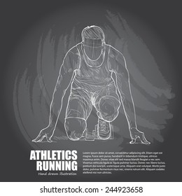 Athletics background Design. Hand drawn. chalkboard. vector.