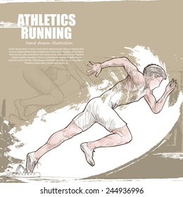 Athletics background Design. Hand drawn.