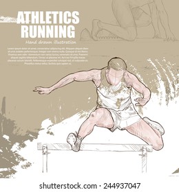 Athletics background Design. Hand drawn.