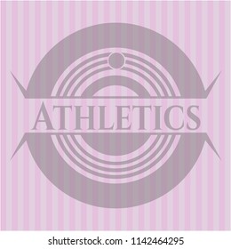 Athletics badge with pink background