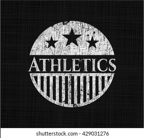 Athletics chalk emblem written on a blackboard