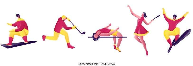 Athletics Character in Different Gaming Poses.