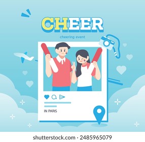 
Athletics Cheering for Athlete Illustration Template