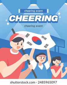 
Athletics Cheering for Athlete Illustration Template