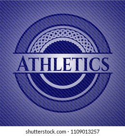 Athletics emblem with denim texture