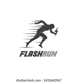 Athletics Flash Run logo design template