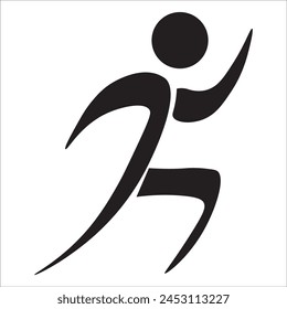 Leichtathletik-Ikone im flachen Stil