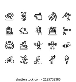 athletics icon set illustration vector graphic