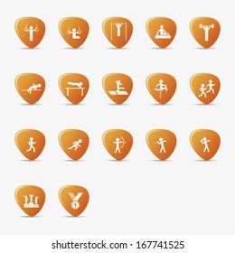Athletics icons, vector.