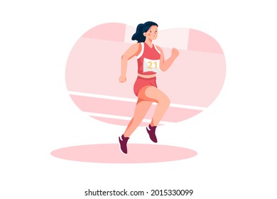 Athletics Illustration concept. Flat illustration isolated on white background.