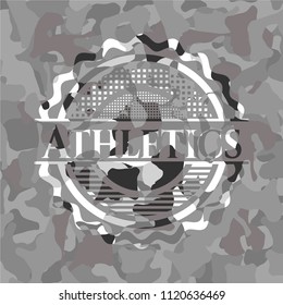 Athletics on grey camo pattern