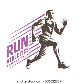 Athletics. Running man. Sport emblem