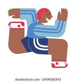 Athletics. A running man. Sports. Sketch vector illustration