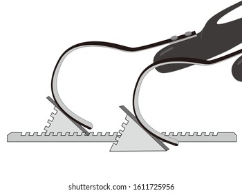 Athletics silhouette icon. The prosthetic sprinter has started.